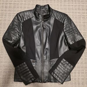 a.n.a Black Quilted Faux Leather Jacket